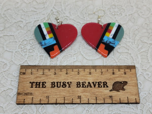 Resin Slab Inlay Earrings, color Combo #4