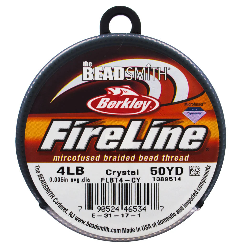 Beadalon FireLine braided beading thread, 4lb crystal, on a 50 yard spool