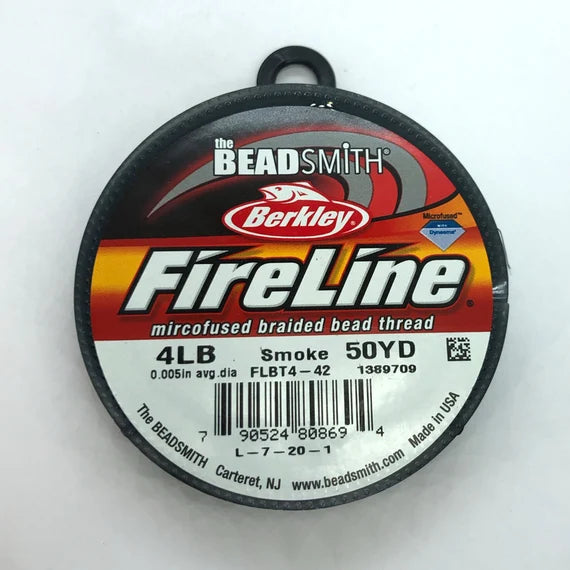 Beadalon FireLine braided beading thread, 4lb smoke, on a 50 yard spool