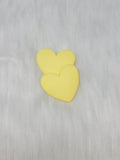 Pair of 37mm matte resin heart cabochons (cabs) in #4 Yellow