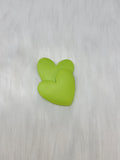 Pair of 37mm matte resin heart cabochons (cabs) in #5 Lime Green