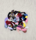 Heap of about 50 random pairs of acrylic cabochons (cabs) in glitter, marbled and solid colours