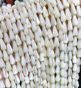 Mother of Pearl Drop Bead Strands, 5x11mm