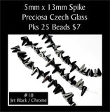Preciosa Czech Glass Spikes 5x13mm
