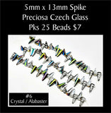 Preciosa Czech Glass Spikes 5x13mm