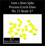 Preciosa Czech Glass Spikes 5x8mm