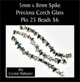 Preciosa Czech Glass Spikes 5x8mm
