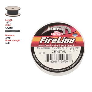 Beadalon FireLine braided beading thread, 6lb crystal, on a 15 yard spool
