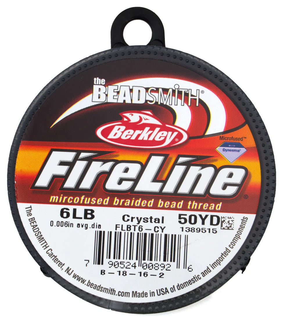 Beadalon FireLine braided beading thread, 6lb crystal, on a 50 yard spool