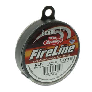 Beadalon FireLine braided beading thread, 6lb smoke, on a 50 yard spool
