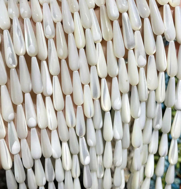 Mother of Pearl Drop Bead Strands, 6x20mm