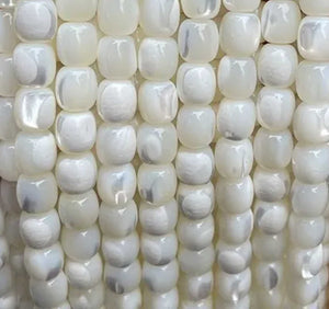 Mother of Pearl Cube Bead Strands, 6x6mm