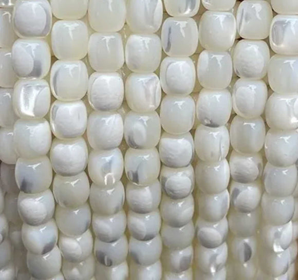 Mother of Pearl Cube Bead Strands, 6x6mm