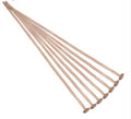 Fan of 70mm rose gold 20 gauge flat head pins, each with a flat disc head at one end, on white