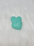 Pair of 37mm matte resin heart cabochons (cabs) in #7 Turquoise
