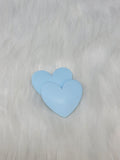 Pair of 37mm matte resin heart cabochons (cabs) in #8 Light Blue