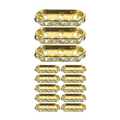 Rows of gold-tone 8 x 20mm 3-hole spacer bars set with clear rhinestones