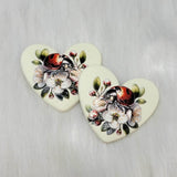 Busy Beaver Exclusives - Premium 3D 37mm Resin Heart Cabochons - Lady Bug