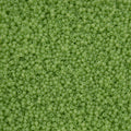 Close-up of Preciosa 11/0 Czech glass seed beads in alabaster green solgel