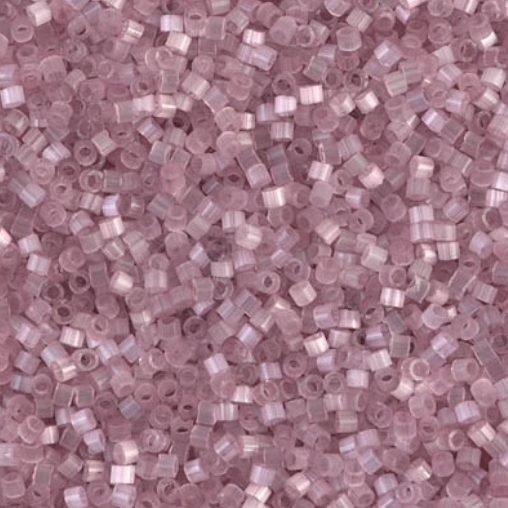 Close-up of Miyuki Delica 11/0 DB0678 cylinder beads in antique rose with a silk satin sheen