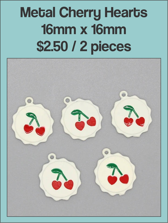 16mm x 16mm Cherry Heart Charm