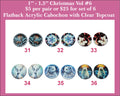 Vol 6 Christmas cabs: six round pairs with snowflakes, a white stag, poinsettias and polar bears