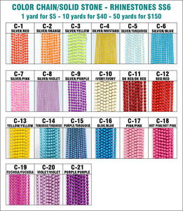 Color Chain / Solid Stones - Rhinestone Banding ss6