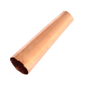 Copper-coloured aluminum tube cone shown at an angle on a white background