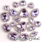 Crystal Rhinestone Flat Backs with sew down holes, 20pc Violet Crystal