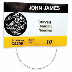 John James curved beading needles, size 10, in their retail package