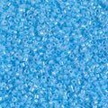 Close-up of Miyuki Delica 11/0 DB2039 cylinder beads in luminous ocean blue