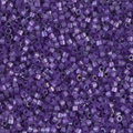 Close-up of Miyuki Delica 11/0 DB1810 cylinder beads in dyed purple with a silk satin sheen
