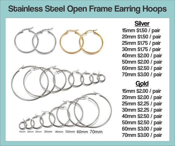 Earring Hoops, Open Frame