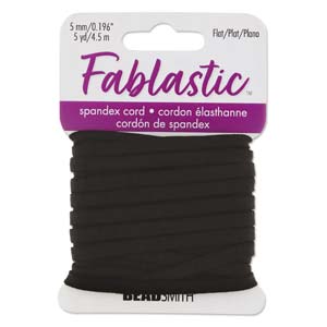 Fablastic black spandex cord package seen from the front on a white background