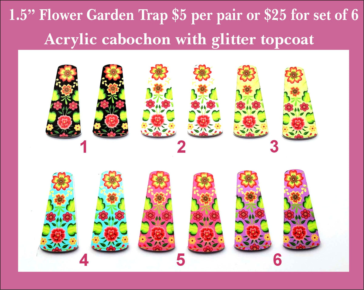 1.5'' Flower Garden Trap, Acrylic Cabochon