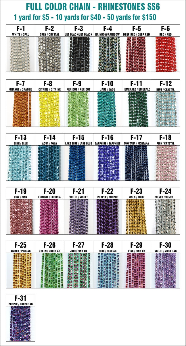 Full Color Chain - Rhinestone Banding ss6 – The Busy Beaver