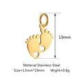 13mmx19mm Gold Baby Feet