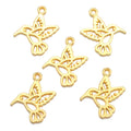 17mmx9mm Gold Hummingbird