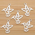 17mmx9mm Silver Hummingbird