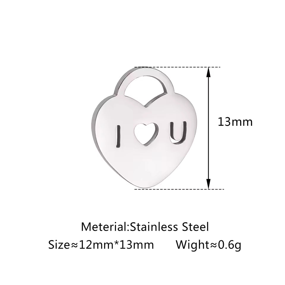 12mmx13mm I Love You Heart