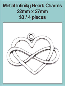 22mm x 27mm Infinity Heart Charm