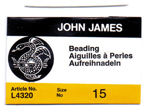 John James Beading Needles - Size 15 (Package of 5)