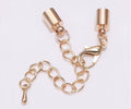 KC gold cord end clasp with a 4mm hole, lobster clasp and extender chain