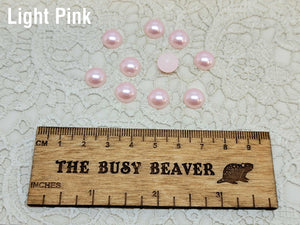 10mm Resin Flat Back - 10pc Half Round Light Pink