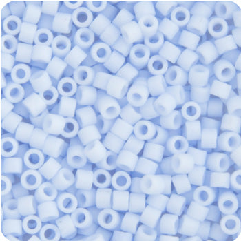 Close-up of Miyuki Delica 11/0 DB1517 cylinder beads in matte light sky blue