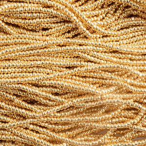 Preciosa 13/0 Charlotte True Cut Beads, Metallic Gold