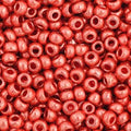 Close-up of Preciosa 11/0 Czech glass seed beads in metallic light copper terra