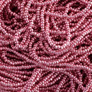 Preciosa 13/0 Charlotte True Cut Beads, Metallic Pink Terra