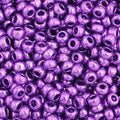 Close-up of Preciosa 11/0 Czech glass seed beads in metallic purple