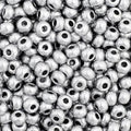 Close-up of Preciosa 11/0 Czech glass seed beads in metallic silver